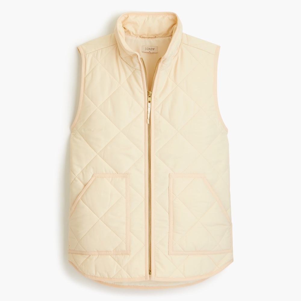 NWT J. Crew Cream Puffer Vest with PrimaLoft